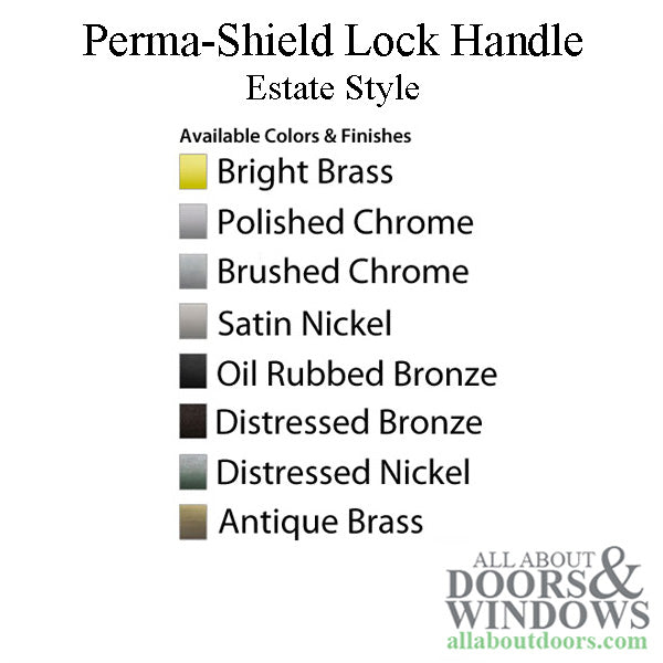 Andersen Perma-Shield Lock Handle, Estate Style - Satin Nickel - Andersen Perma-Shield Lock Handle, Estate Style - Satin Nickel