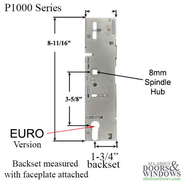 P1000 Passive Gearbox only 45/92, Euro Cylinder - P1000 Passive Gearbox only 45/92, Euro Cylinder