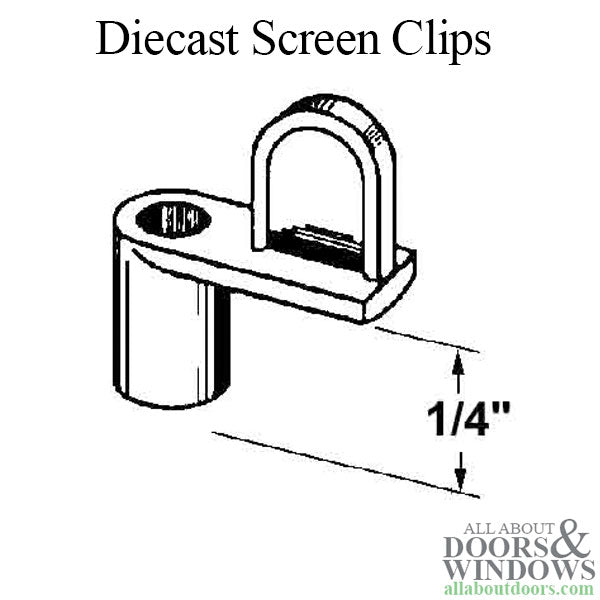 Diecast Screen Clips - 1/4 In - 100 Pack - Diecast Screen Clips - 1/4 In - 100 Pack