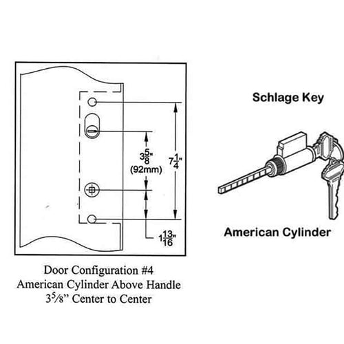 Marvin Active Keyed Multi-point Lock Trim for Hinged Door - Antique Brass - Marvin Active Keyed Multi-point Lock Trim for Hinged Door - Antique Brass