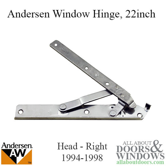 Andersen Enhanced Casement Straight Arm Head Hinge, Right Handed, 22 Inch