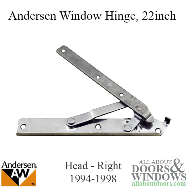 Andersen Enhanced Casement Straight Arm Head Hinge, Right Handed, 22 Inch - Andersen Enhanced Casement Straight Arm Head Hinge, Right Handed, 22 Inch