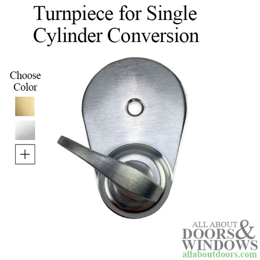 Marks Turn Piece For Storm Doors and Single Doors Single Cylinder Conversion Turnpiece