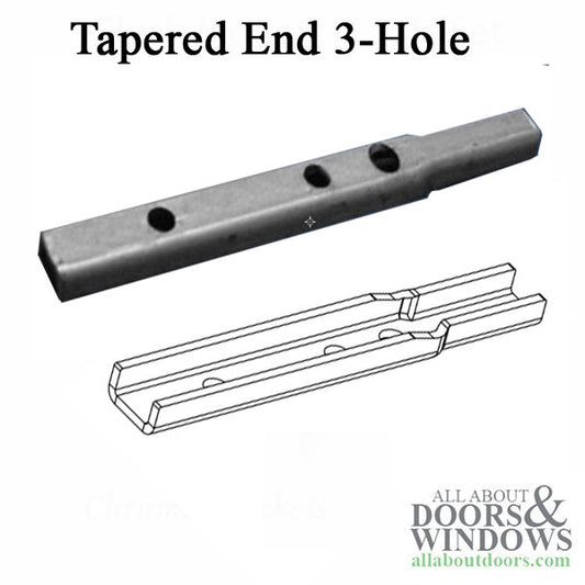 Pivot Bar, 2-1/4", 3 hole tapered end, Stamped Steel