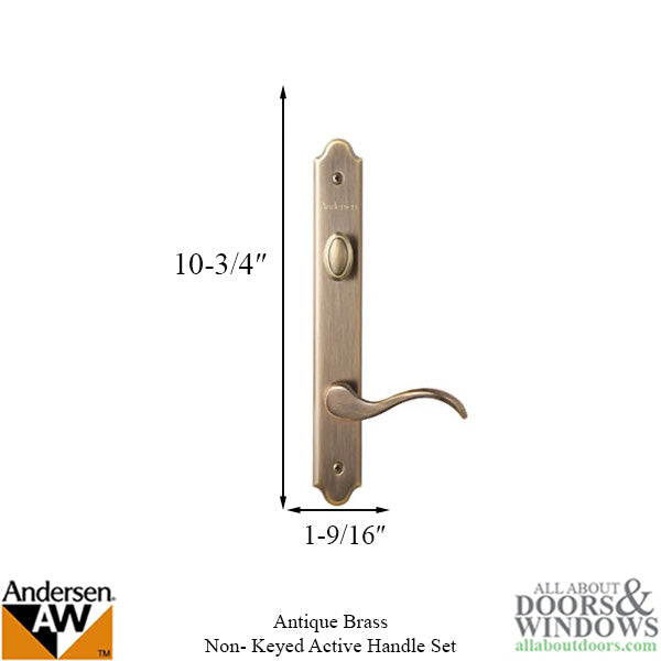 Andersen Handle Set, Single Door, Covington, Active Door - Antique Brass - Andersen Handle Set, Single Door, Covington, Active Door - Antique Brass