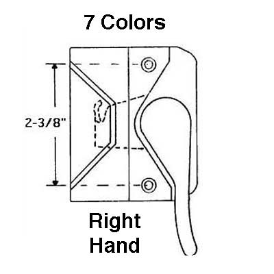 Casement SASH LOCK, 2-3/8 inch holes c-c,  Right, Choose Color - Casement SASH LOCK, 2-3/8 inch holes c-c,  Right, Choose Color