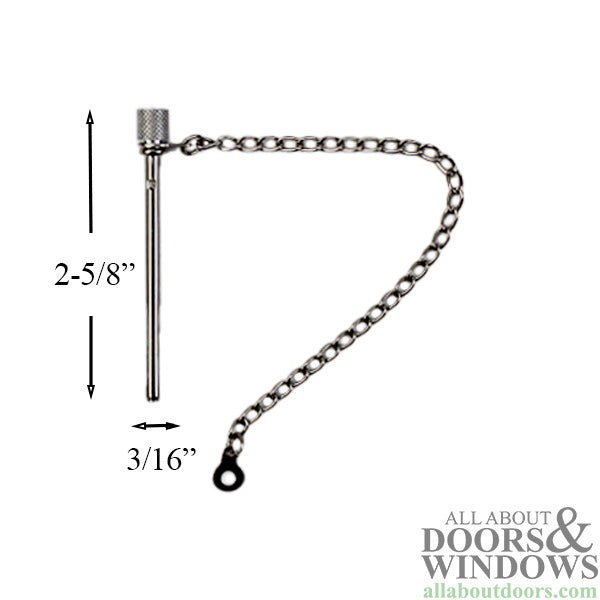 Patio Door Security Pin - 2-5/8 Inch Length - Patio Door Security Pin - 2-5/8 Inch Length