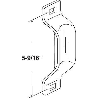 Garage door pull handle 5-9/16 - Bottom Lift - Brass Plated - Garage door pull handle 5-9/16 - Bottom Lift - Brass Plated