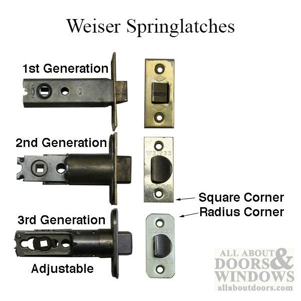 Weiser Springlatch,  2-3/8 Fixed  Backset, Square Face - Weiser Springlatch,  2-3/8 Fixed  Backset, Square Face