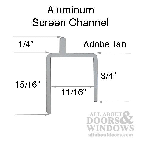 Screen Channel, Head Track ,6546 WP/FS Aluminum 6\' - Tan - Screen Channel, Head Track ,6546 WP/FS Aluminum 6\' - Tan