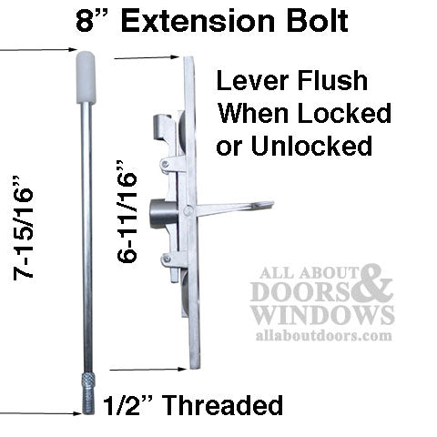Discontinued 8 Inch Extension Bolt, 2 hole 1 x 6-3/4 Flush Lever - Brushed/Satin Chrome - Discontinued 8 Inch Extension Bolt, 2 hole 1 x 6-3/4 Flush Lever - Brushed/Satin Chrome