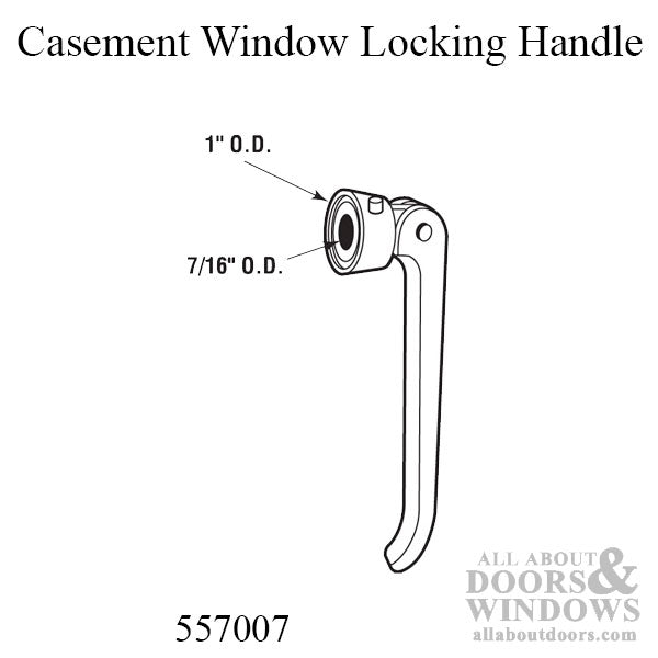 Casement Window Locking Handle, 7/16  Diameter - Bronze - Casement Window Locking Handle, 7/16  Diameter - Bronze