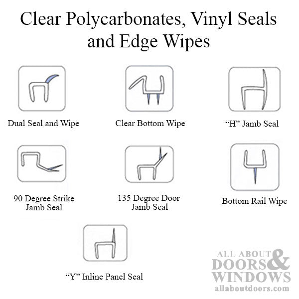 Co-Extruded Dual Durometer PVC Seal and Wipe for shower doors with 1/4'' glass - Clear - Co-Extruded Dual Durometer PVC Seal and Wipe for shower doors with 1/4'' glass - Clear