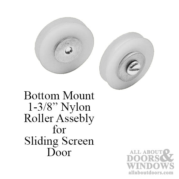 Arcadia Straight Spring Tension Roller Assembly, 3/4 Inch Nylon Wheel, Sliding Screen Door - Arcadia Straight Spring Tension Roller Assembly, 3/4 Inch Nylon Wheel, Sliding Screen Door