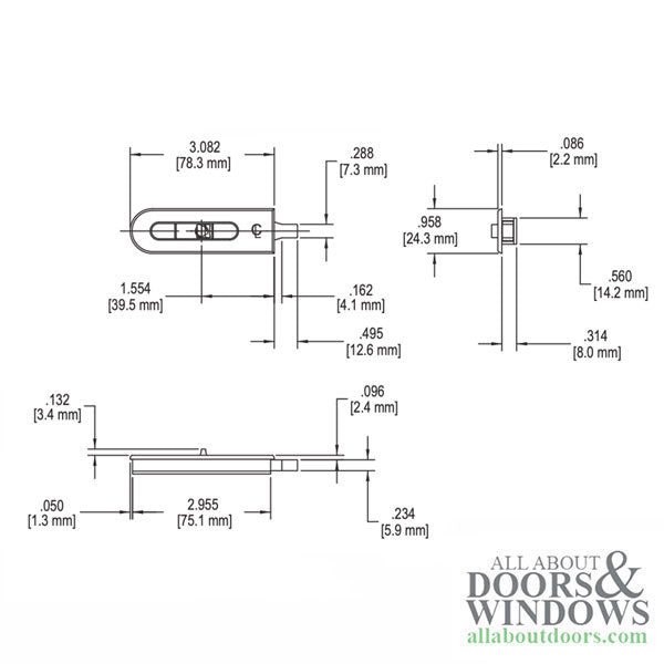 Truth Non-Handed Tilt Latch with Flange - Truth Non-Handed Tilt Latch with Flange