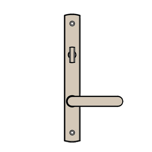 Truth Sentry Lock Handle Set, Contemporary, Painted Over Zinc, Beige