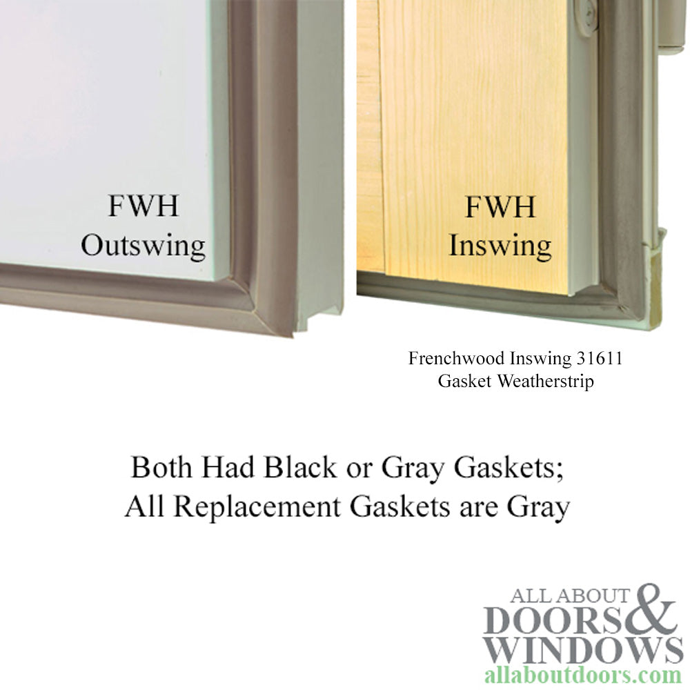 Andersen Frenchwood Inswing Gasket Weatherstrip, Size 31611 - Gray - Andersen Frenchwood Inswing Gasket Weatherstrip, Size 31611 - Gray