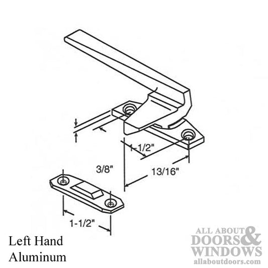 Locking Handle, Casement, 3/8”, Left Hand, Aluminum