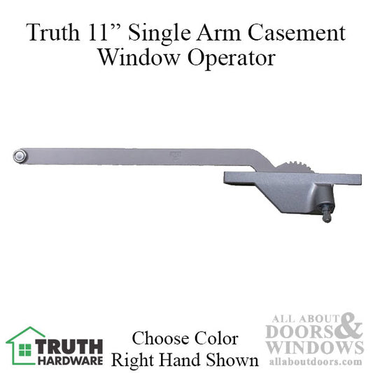 Truth 11 inch Single Arm Casement Operator, Right Hand, Face Mount - Choose Color