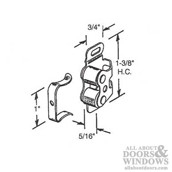 Double Pole Friction Catch with Nylon Roller for Closet or Conmpartment Doors - Double Pole Friction Catch with Nylon Roller for Closet or Conmpartment Doors