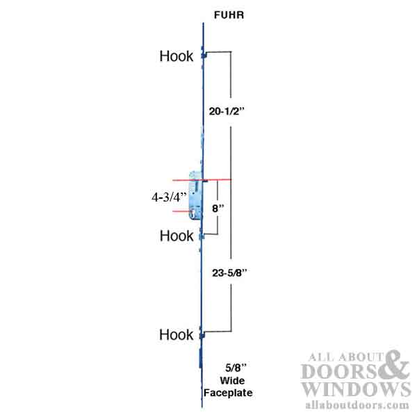 Hoppe FUHR Multipoint Lock 3 Hook Mortise Multipoint Lock For Sliding Doors - Hoppe FUHR Multipoint Lock 3 Hook Mortise Multipoint Lock For Sliding Doors