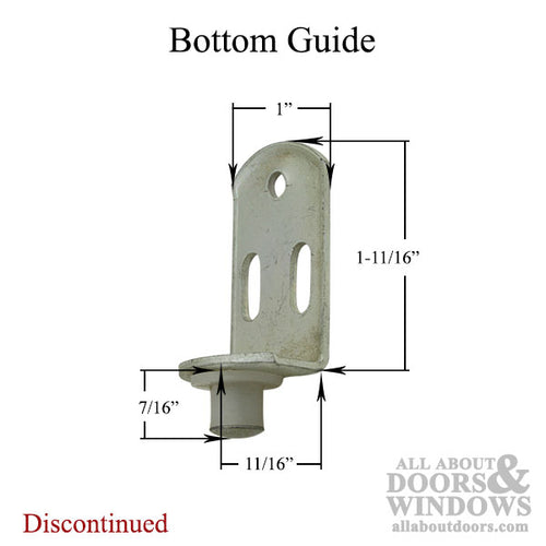 Guide, Bottom  3/4 Inch Wood Door - Guide, Bottom  3/4 Inch Wood Door