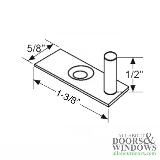 Pivot Pin 5/8" x 1-3/8" Bracket, 1/2" Tall