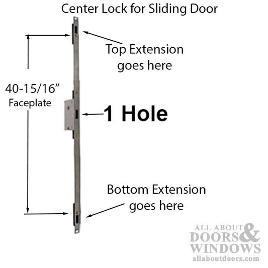 Center Lock Assembly for 3 point Sliding door  lock XM-50