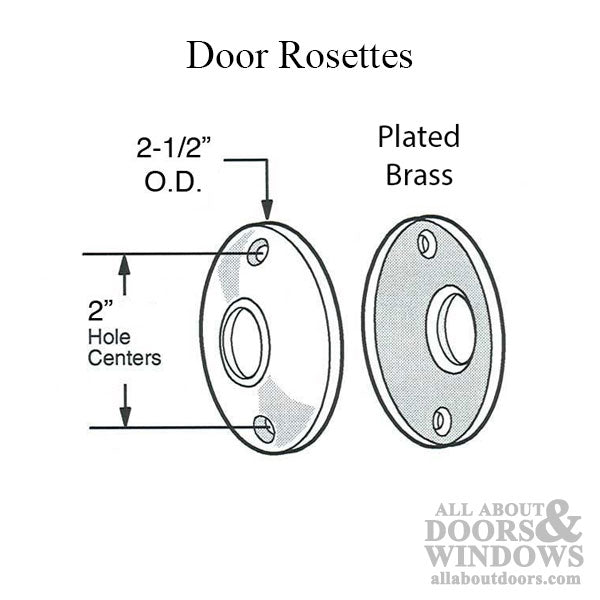 Rosettes, Door Trim  2-1/2 OD - Solid Brass (Pair) - Rosettes, Door Trim  2-1/2 OD - Solid Brass (Pair)