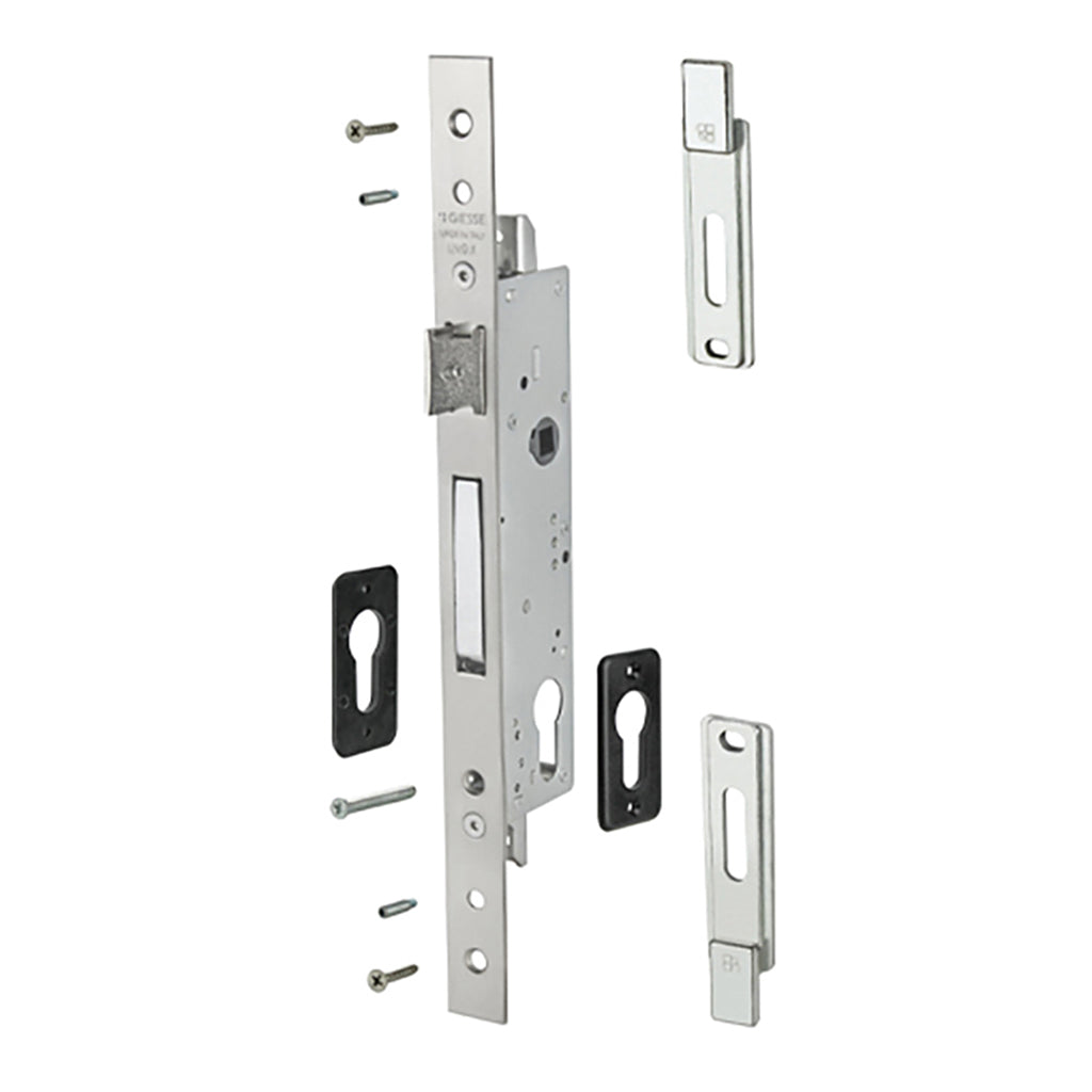 Giesse 30/85 Mortise Lock, Top - Bottom Locking, 1-3/16