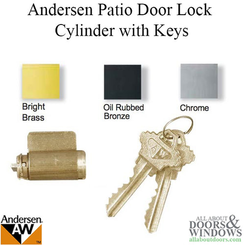 Lock Cylinder, Andersen Frenchwood Hinged- Bright Brass - Lock Cylinder, Andersen Frenchwood Hinged- Bright Brass