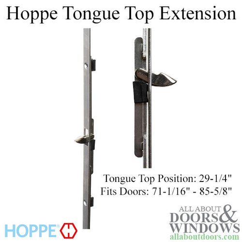 Hoppe 16mm Manual Top Extension, Tongue at 29.25