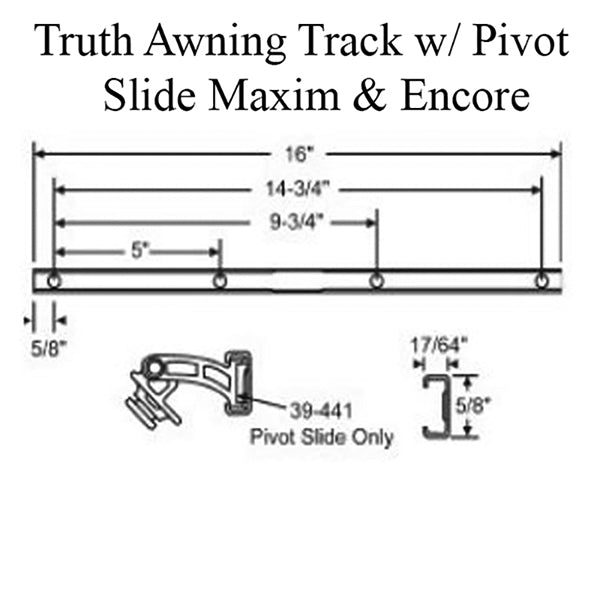 Truth Awning Track with Pivot Slide For Maxim and Encore Casement and Awning Windows - Truth Awning Track with Pivot Slide For Maxim and Encore Casement and Awning Windows