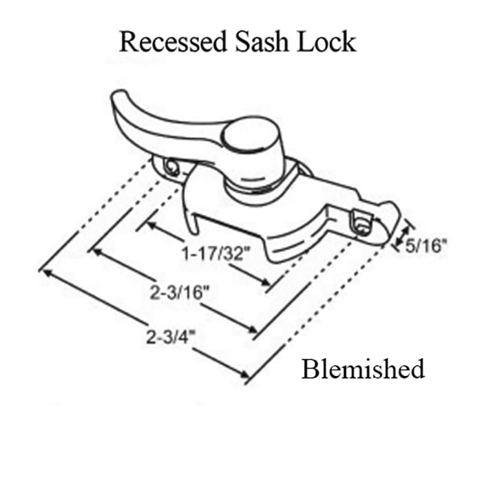 Recessed Sash Lock, 2-3/16 Atrium, Right Hand-BLEMISHED - Recessed Sash Lock, 2-3/16 Atrium, Right Hand-BLEMISHED
