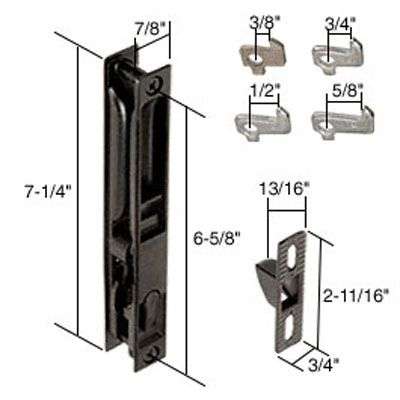 Handle Set Flush Type with Reversible Latch Hooks 6-5/8 Inch Hole Center Black Finish - Handle Set Flush Type with Reversible Latch Hooks 6-5/8 Inch Hole Center Black Finish