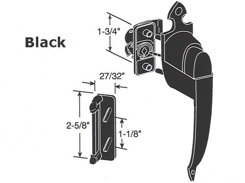 Colonial Push Button - 1-3/4 hole Spacing - Black - Colonial Push Button - 1-3/4 hole Spacing - Black