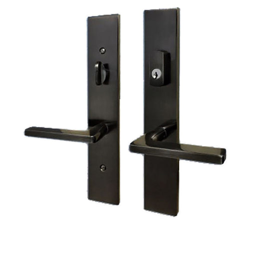G-U Roma Handle with 55 mm Plate, Active, Keyed with Thumbturn, Handle Below Cylinder, Zamac - Black