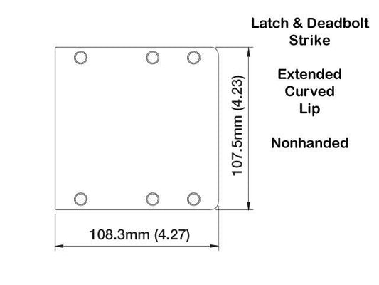 Strike Plate, PC0012N, Latch & Deadbolt  1.70 x 8.82 -Brass