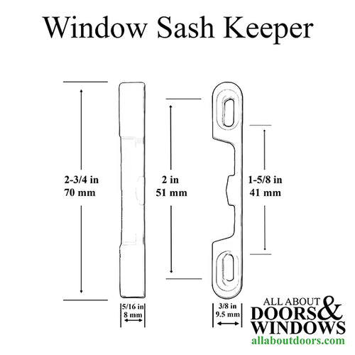 Recessed Keeper, Single & Double Hung Sash Lock - Recessed Keeper, Single & Double Hung Sash Lock