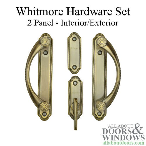 Andersen Whitmore 2-Panel Gliding Door Interior/Exterior Trim Hardware - Antique Brass - Andersen Whitmore 2-Panel Gliding Door Interior/Exterior Trim Hardware - Antique Brass