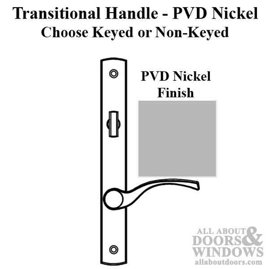Truth Sentry Lock Handle Set, Transitional, Decorative finishes over Brass- PVD Nickel