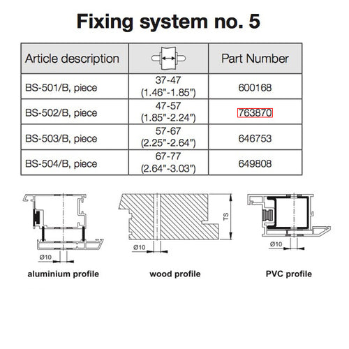 Hoppe Handle Fixing Bolt for Back-to-Back Pull Handles - Hoppe Handle Fixing Bolt for Back-to-Back Pull Handles