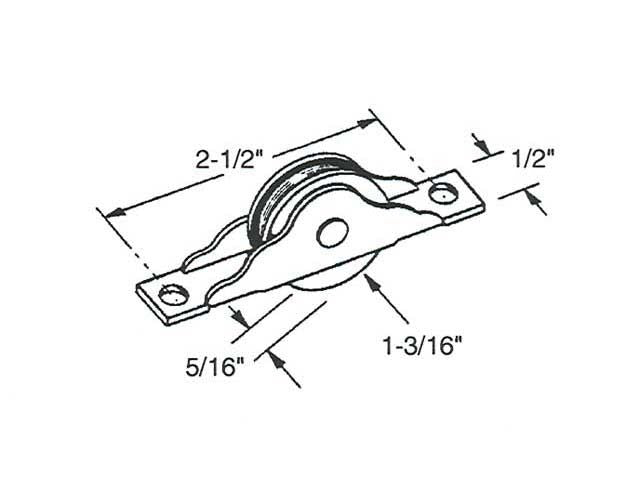 Rollers, Sliding Door, 1-3/16 inch O.D., Steel - Rollers, Sliding Door, 1-3/16 inch O.D., Steel