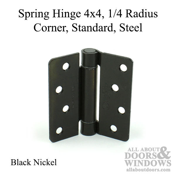 Spring Hinge 4x4, 1/4 Radius Corner, Standard, Steel - Black Nickel - Spring Hinge 4x4, 1/4 Radius Corner, Standard, Steel - Black Nickel