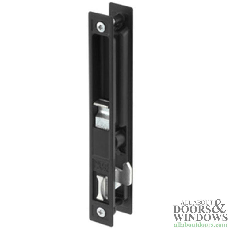 Handle Set -  6-1/2 Sliding Patio Door, Flush Mount - Standard Hook - Black - Handle Set -  6-1/2 Sliding Patio Door, Flush Mount - Standard Hook - Black