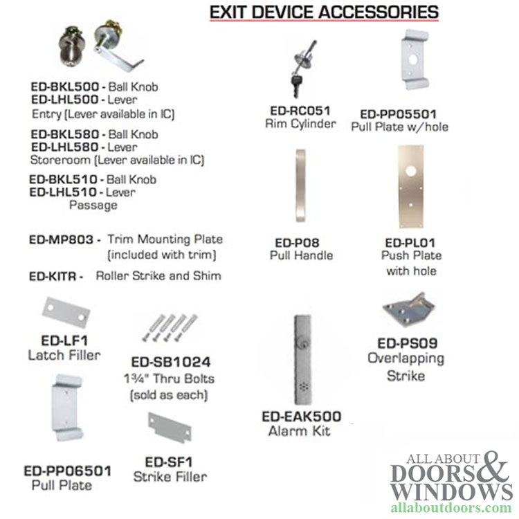 Surface Mount Vertical Rod Exit Device, 36