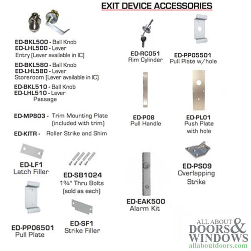 Surface Mount Vertical Rod Exit Device, 36