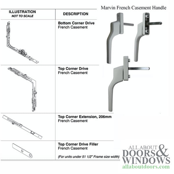 Marvin Window Ultimate French Casement Lock Handle, Choose Color - Marvin Window Ultimate French Casement Lock Handle, Choose Color