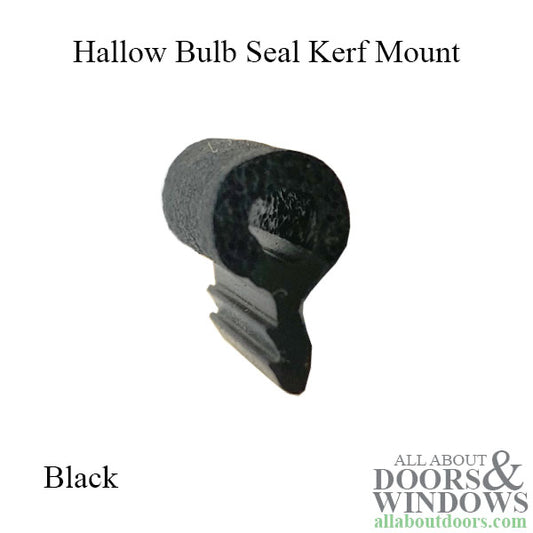 Hollow Bulb Seal, .250 diameter, Kerf Mount weatherstrip