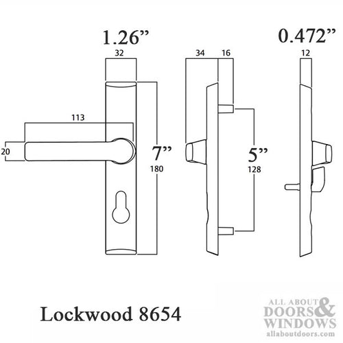 Lockwood 8654 Hinged Security Door Lock for Hinged Security Doors - Lockwood 8654 Hinged Security Door Lock for Hinged Security Doors
